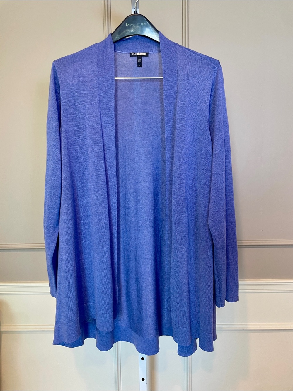 Eileen Fisher 3X Open Front Duster Cardigan Lilac Lavender Lightweight